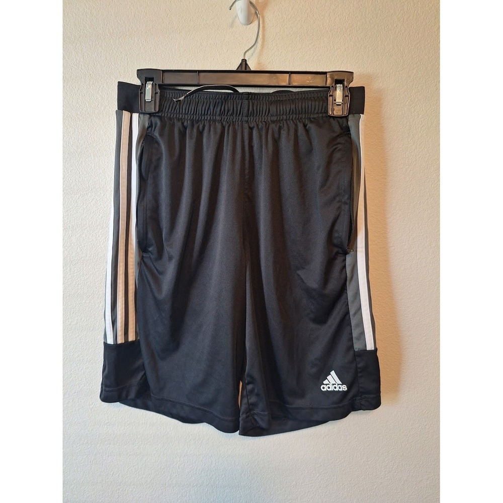 Adidas Aeroready Mens Black Grey Striped Athletic Training Shorts HD9646